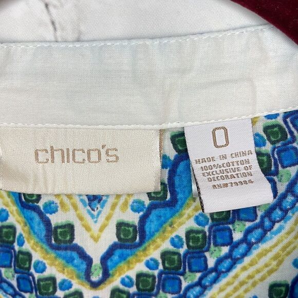 Chico’s Tunic Blouse with Beading and Embroidery Size 0 - Picture 4 of 7
